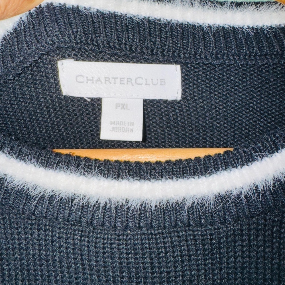 Charter Club Black and White Dog Sweater - Picture 4 of 5
